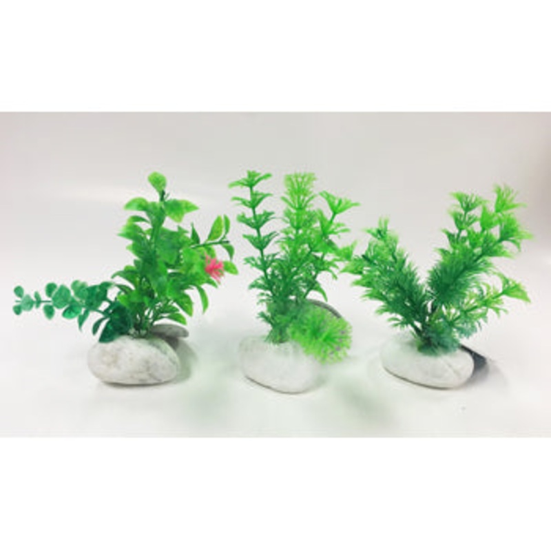 Penn Plax 6 Inch Rock Plant 3 Pack #60