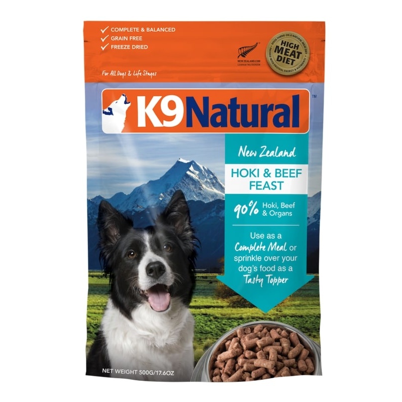 K9 Natural Freeze Dried Raw Dog Food – Hoki & Beef Feast 500g
