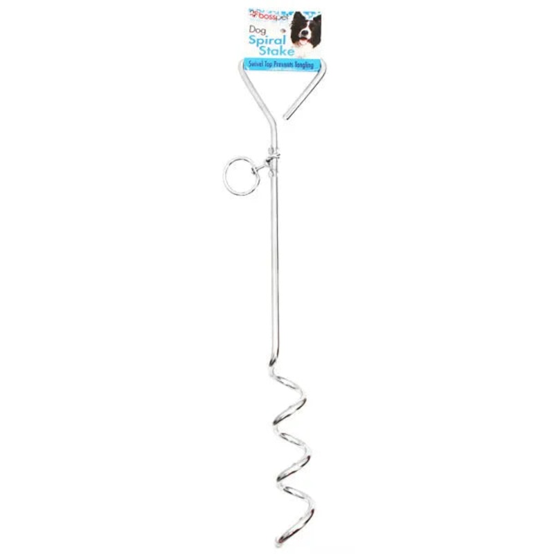 Boss Pet Spiral Tie-Out Stakes 18In