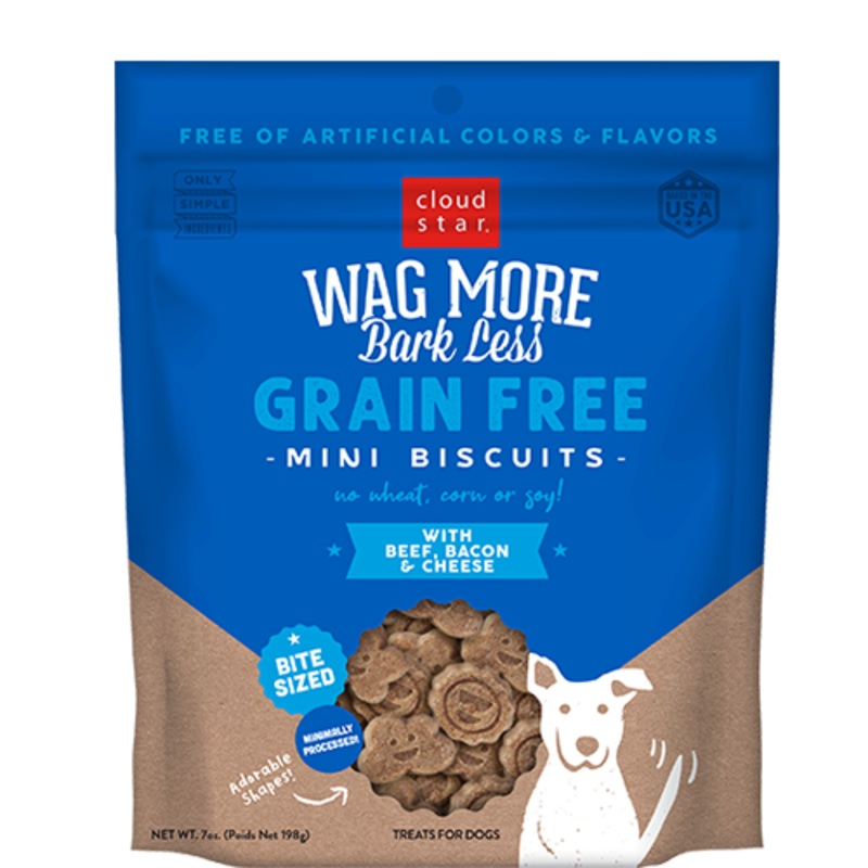 Cloud Star Wag More Bark Less Mini Biscuits Beef, Bacon & Cheese 198g