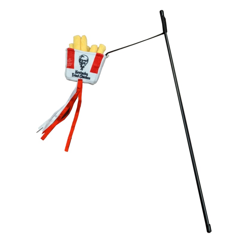 Ethical Pet Spot Kentucky Fried Chicken Fries Wand With Catnip Cat Toy 18″