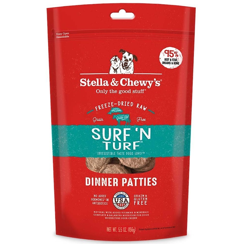 Stella & Chewy’s Surf ‘N Turf Dinner Patties Freeze-Dried Raw Dog Food, 14 oz