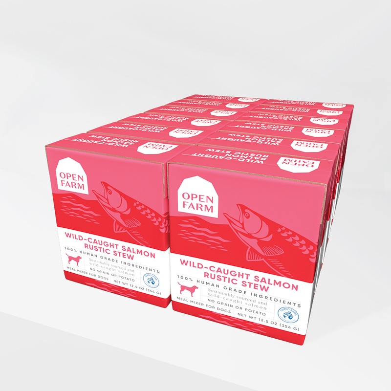 Open Farm Wild-Caught Salmon Rustic Stew 12-oz pack of 12