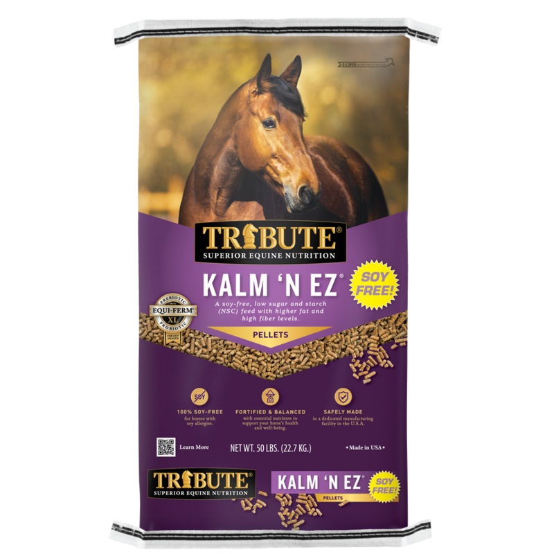 Tribute Soy-Free Kalm ‘N EZ Pellet Low NSC Feed 50 lb