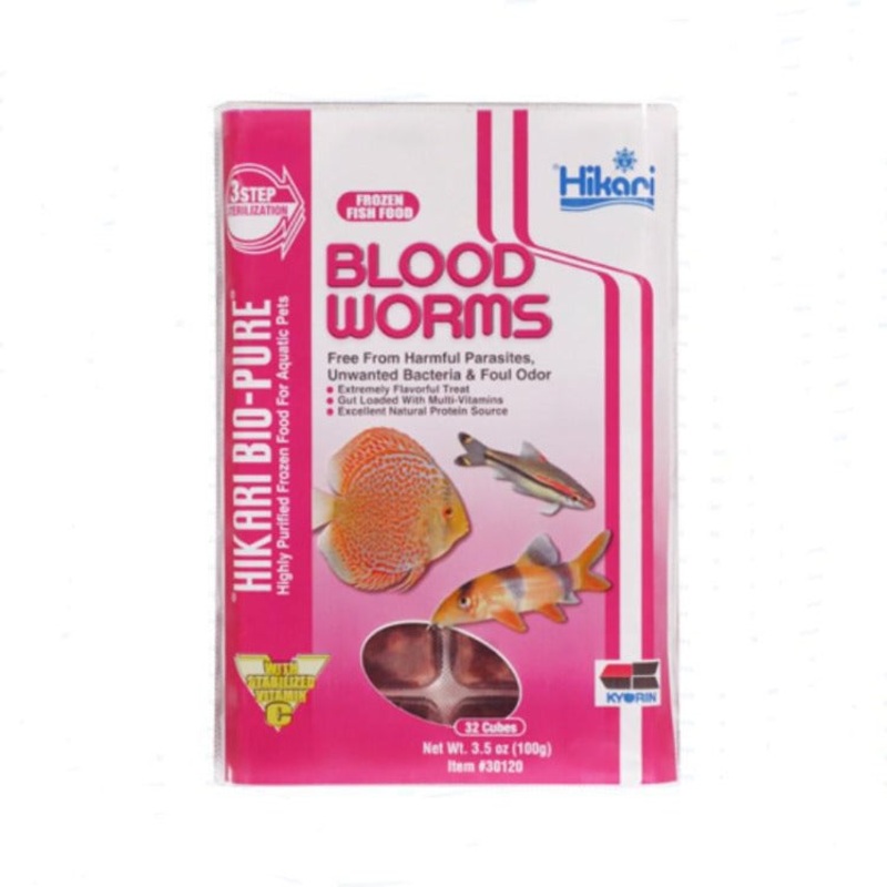 Hikari Bio-Pure Frozen Blood Worms 3.5 oz Cubes
