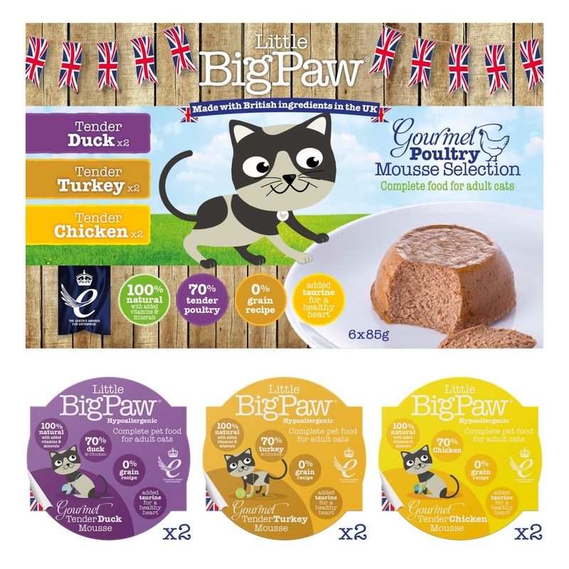 Little BigPaw Tender Gourmet Mousse Variety Pack – Poultry 6 x 3oz