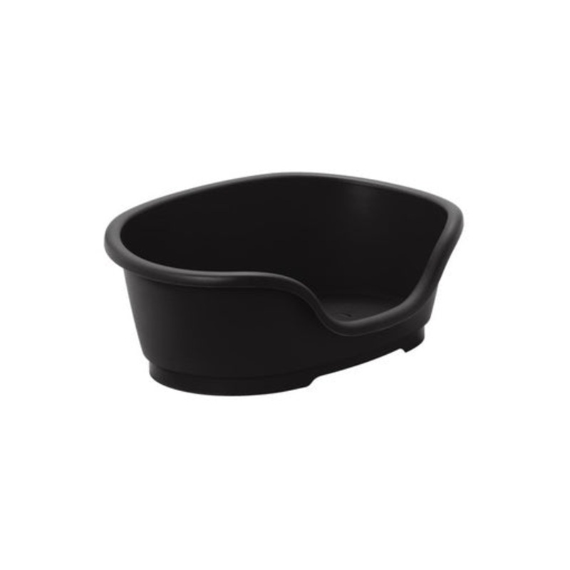 Moderna Plastic Cushion Domus-Dog Bed[Color – Black, Size – L]