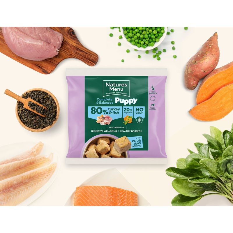 Natures Menu Raw Meal Nuggets 80/20 Puppy Turkey and Fish 1kg