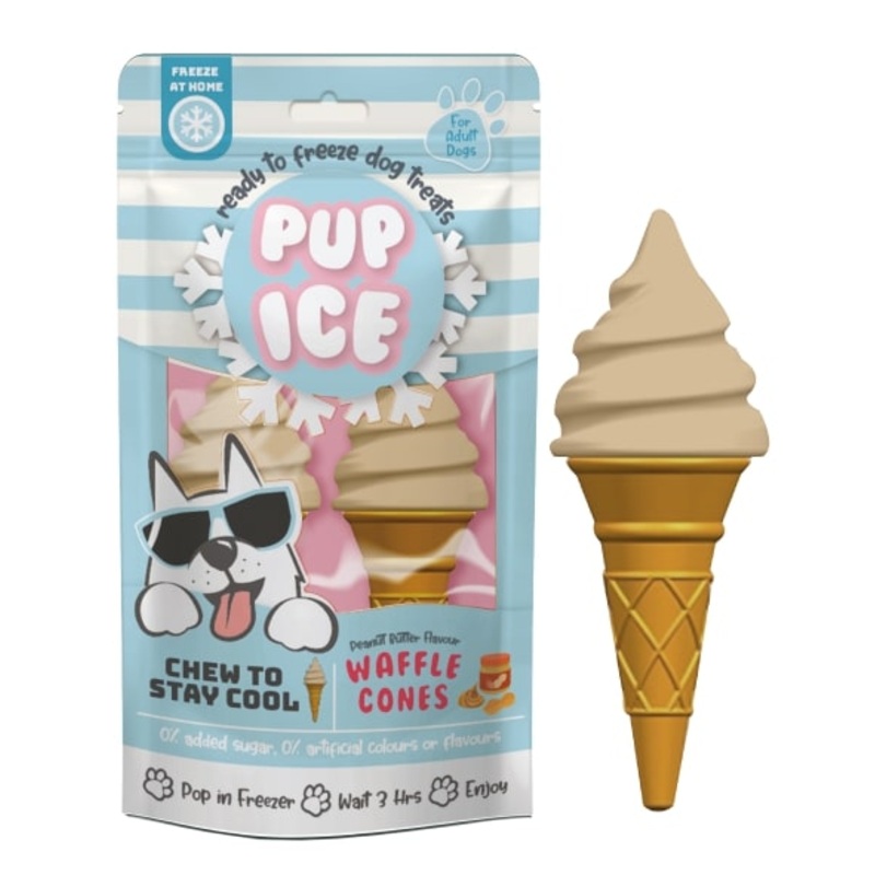 Pup Ice Waffle Cones Vanilla and Peanut Butter 2-Pack 2-Pack