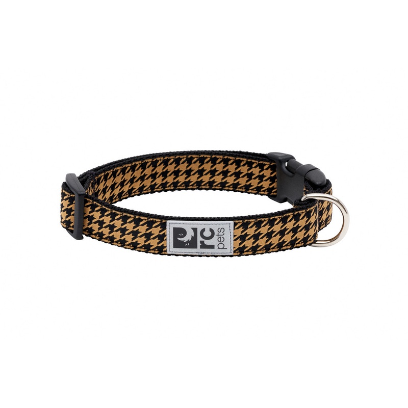 RC Pets Clip Collar – Simple XX-Small Houndstooth Toffee