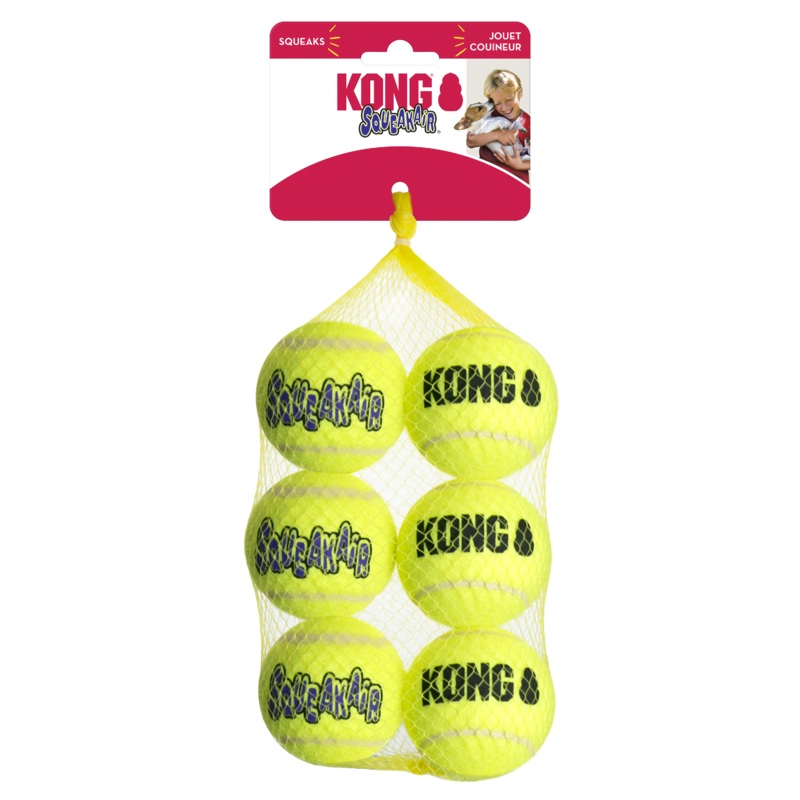 Kong Squeak Air Tennis Ball Medium 2.5″ – 6 pack