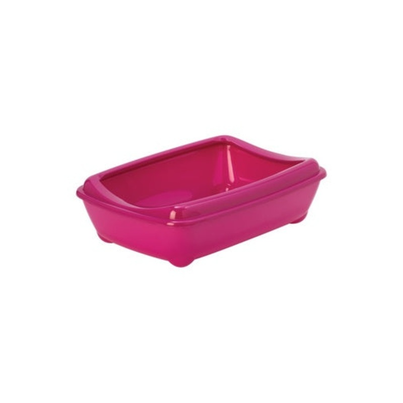 Moderna Arist-O-Tray-Cat Litter Tray[Color – Pink, Size – M (With Rim)]