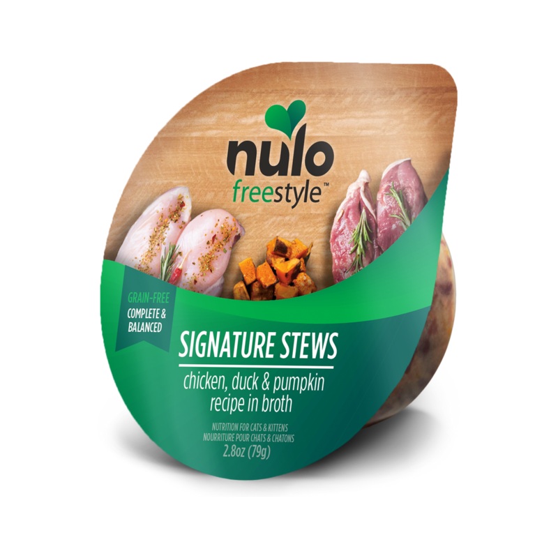 Nulo Freestyle Cat & Kitten Signature Stews Chicken, Duck & Pumpkin Recipe in Broth 2.8 Oz & Pack of 24