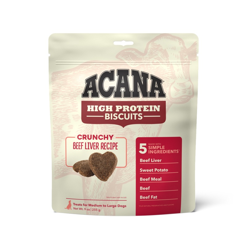 ACANA Crunchy High-Protein Biscuits for Dogs Large Dogs Beef Liver 9 oz