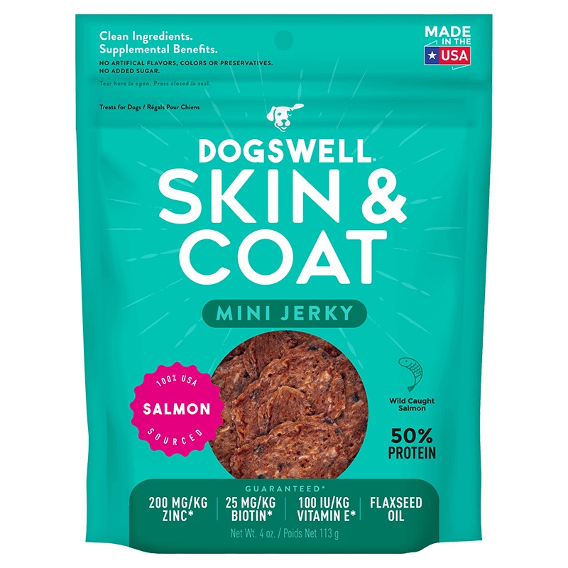 Dogswell Skin & Coat Mini Jerky Treats Salmon
