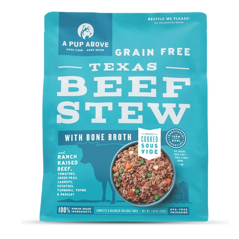 A Pup Above Gently Cooked Frozen Grain-Free Dog Food – Texas Beef Stew – 3lb Bag