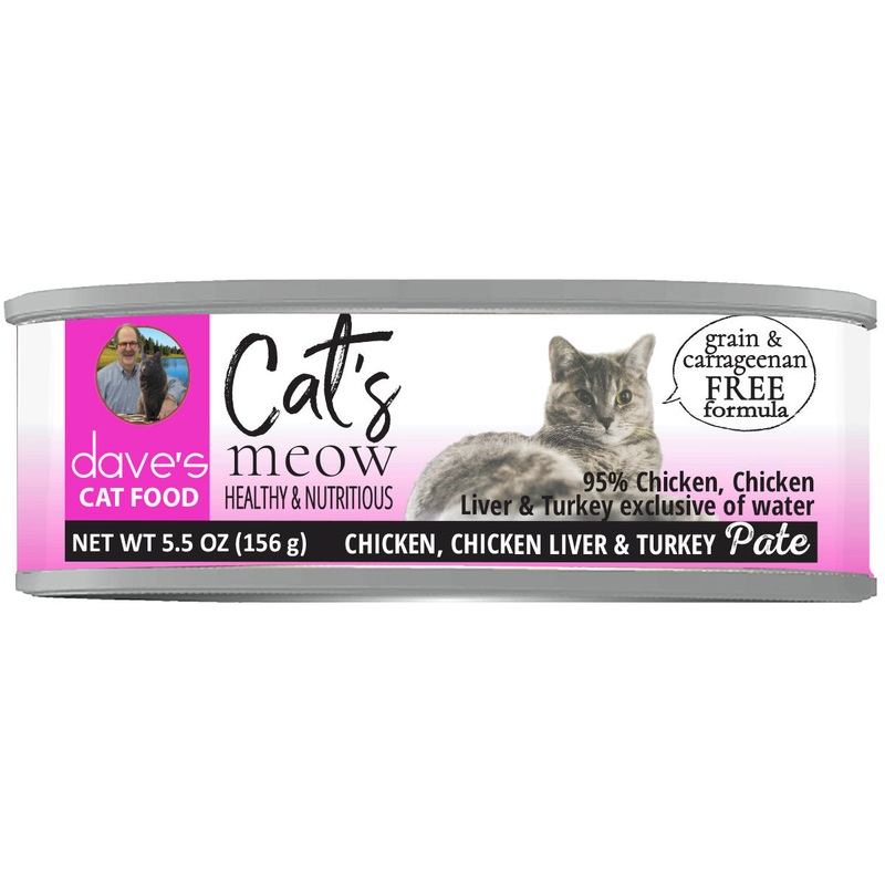 Dave’s Cat’s Meow 95% Chicken, Chicken Liver, & Turkey Pate 5.5 oz