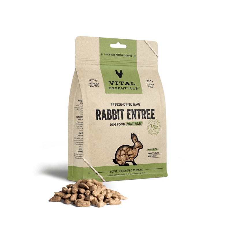 Vital Essentials Freeze-Dried Raw Rabbit Entre Mini Nibs Dog Food
