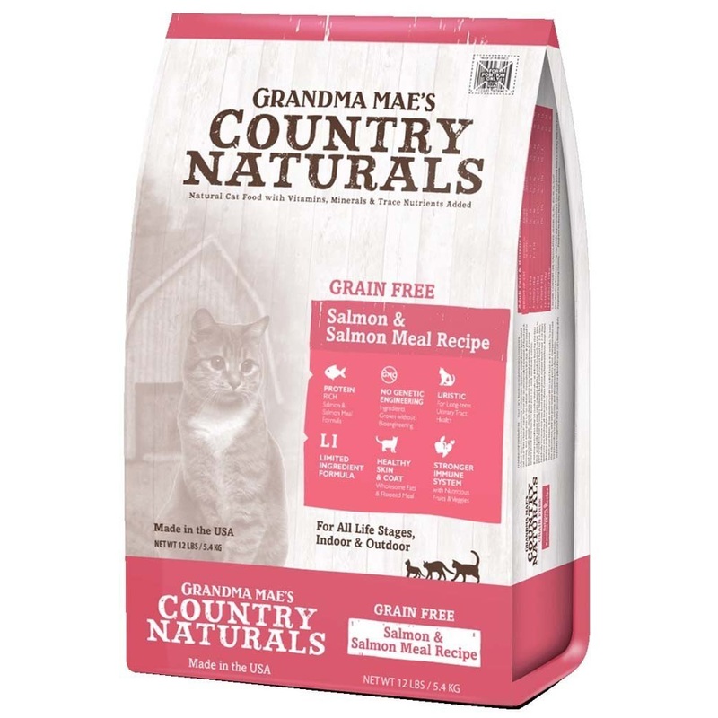 Grandma Mae’s Country Naturals Grain-Free Salmon Meal Recipe Dry Cat Food, 6 Lb
