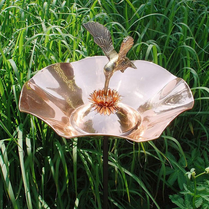Hummingbird Bird Bath with Stake