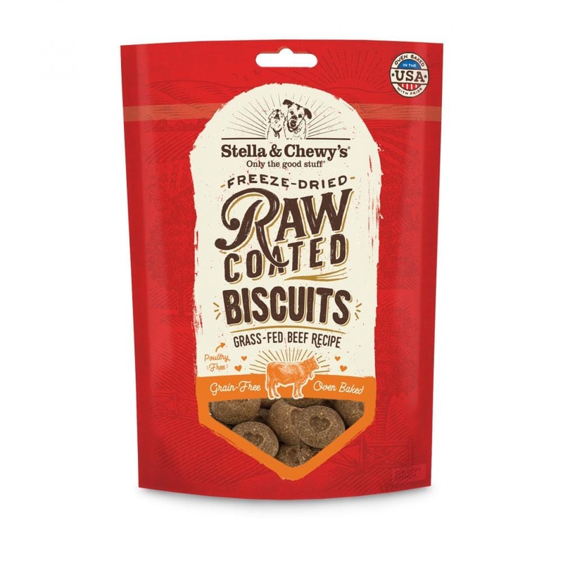 Stella & Chewy’s Raw Coated Biscuits Grass Fed Beef Recipe Dog Treats 9 oz
