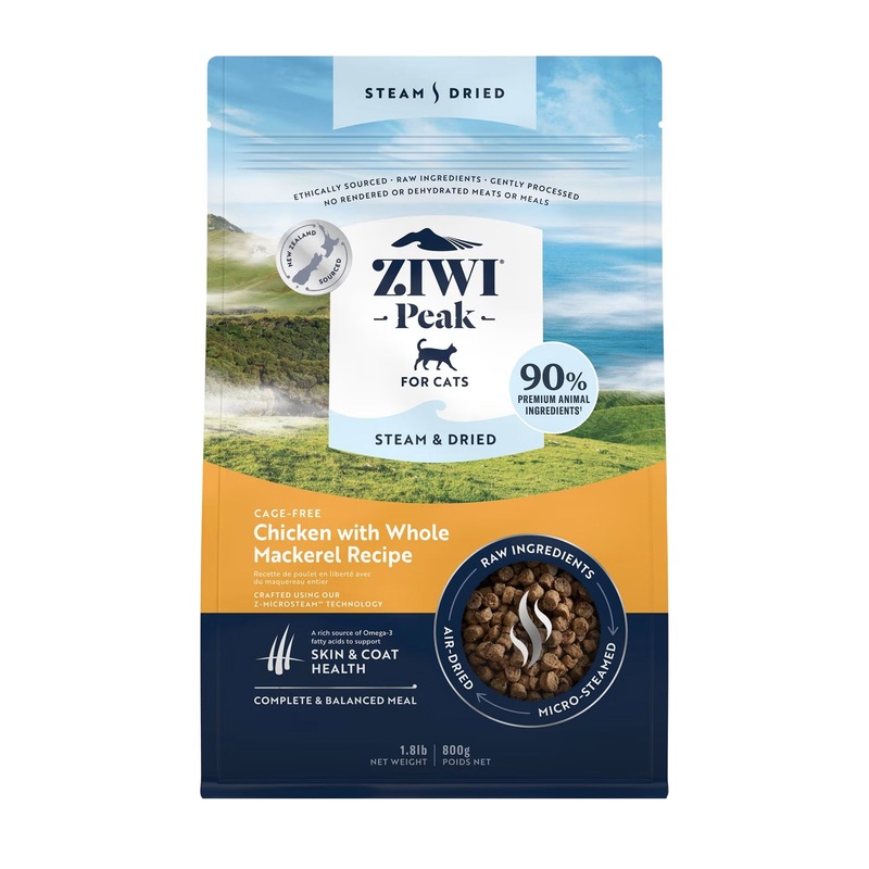 ZIWI Steam Dried Chicken with Mackerel Cat Food 1.8 LB