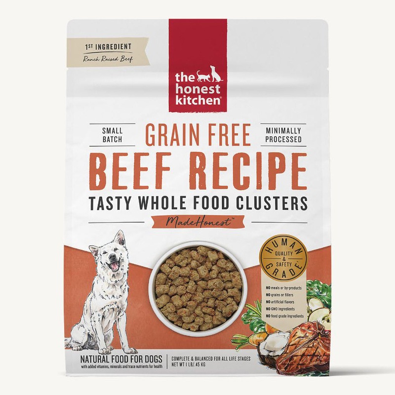 Honest Kitchen Whole Food Clusters Grain Free Beef Recipe Dry Dog Food 5-lb