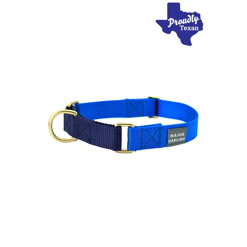 Major Darling Cobalt And Navy Dog Martingale Collar Small