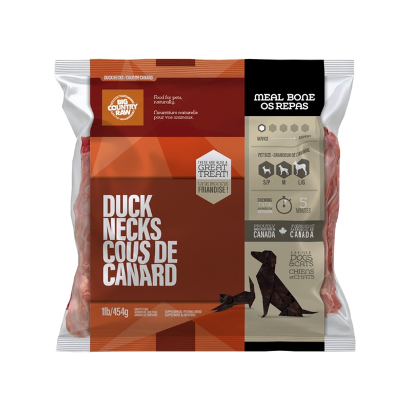 Big Country Raw Duck Necks (Skinless) – 1 lb