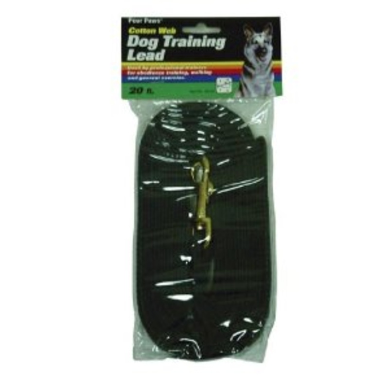 Four Paws Cotton Web Dog Lead Black 20 Feet