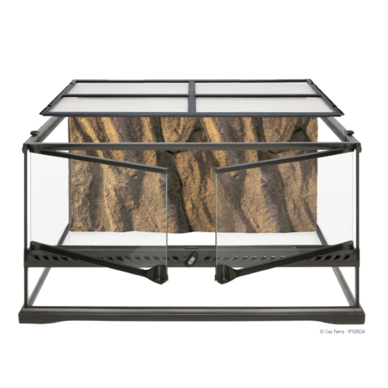 Naturalistic Front-Opening Glass Tank Terrarium Habitat for Medium-Sized Reptiles 24 in x 18 in x 12 in (Medium/Low)