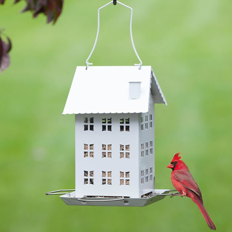 White Farmhouse Bird Feeder