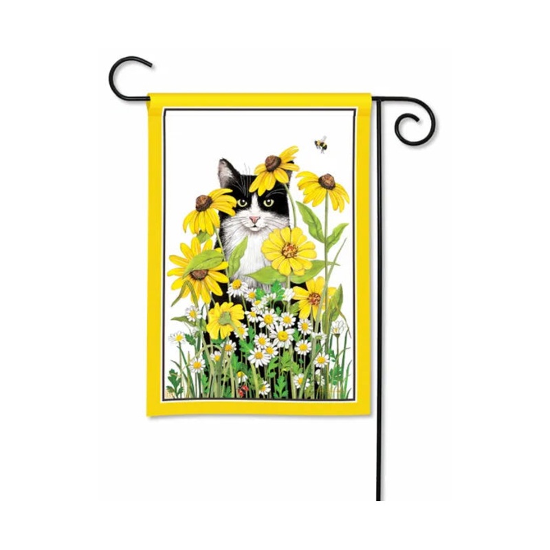 Garden Flower Cat Garden Flag