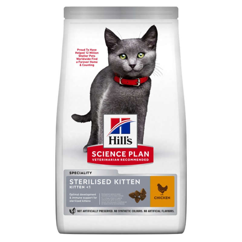 Hills Science Plan Sterilised Kitten Food with Chicken (1.5kg)