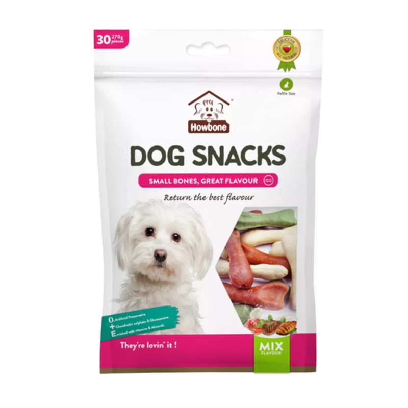 Howbone Dog Snack – Small Bone Mix Flavour 30pcs/pack (270g)