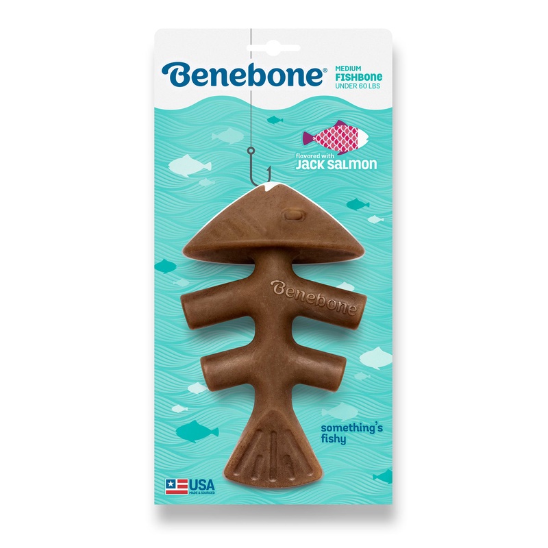 Benebone Fishbone Dog Chew Toy – Fish – M