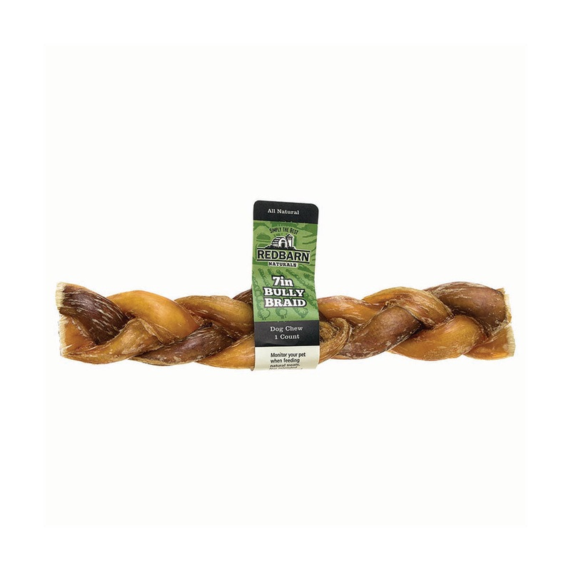 Redbarn Braided Bully Stick Chewy Dog Treats 7 Inch