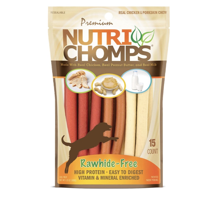 Nutri Chomps Chicken and Porkskin Chew 15 Count