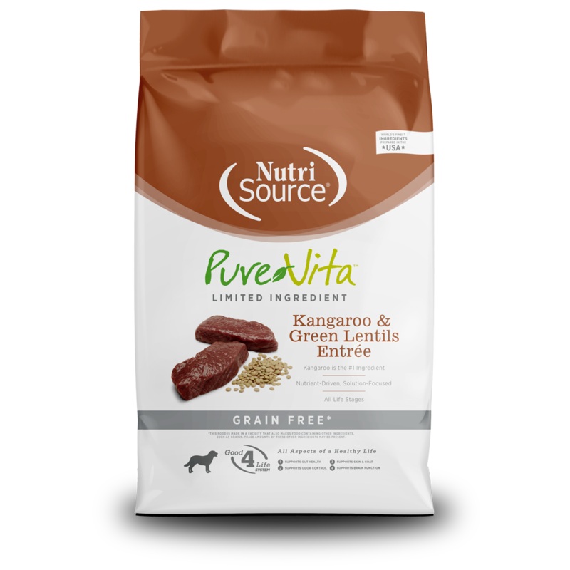 NutriSource PureVita Kangaroo & Green Lentils Entre Grain Free Limited Ingredient Dog Food