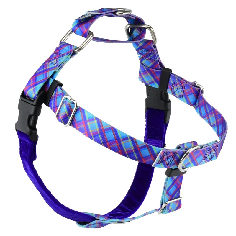 2 Hounds Design Freedom No-Pull Dog Harness Twilight Glow Blue 1″XL 32″36″