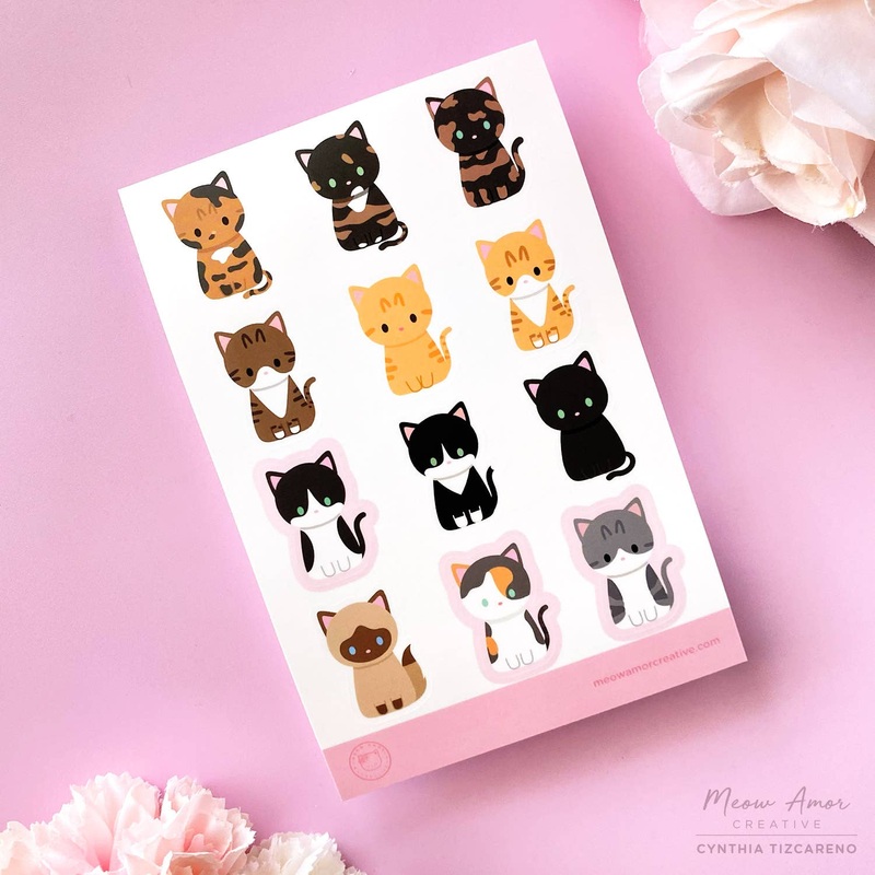 Shorthair Cats Vinyl Sticker Sheet