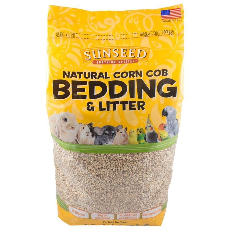 Sunseed Natural Corn Cob Bedding & Litter for Small Animals & Birds 350 Cubic Inch