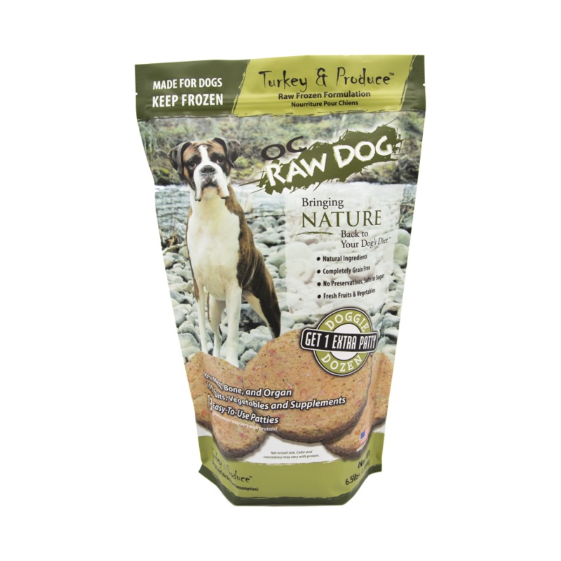 OC Raw Dog Frozen Turkey & Produce Patty 18 Lb Bulk Box Patties