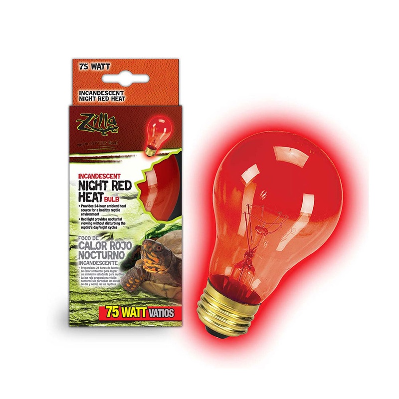 Zilla Incandescent Spot Bulb 75 Watt Night Red Color 3.25 X 3.25 X 4.5 Inch