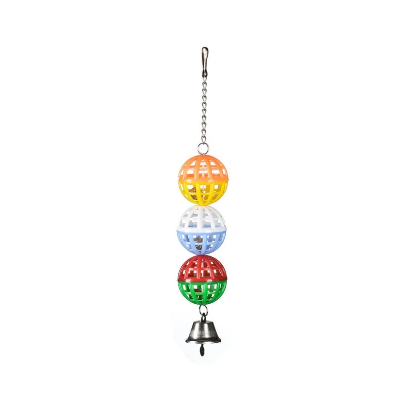 3 Lattice Ball Bird Toy with Bell  Interactive Hanging Toy for Birds