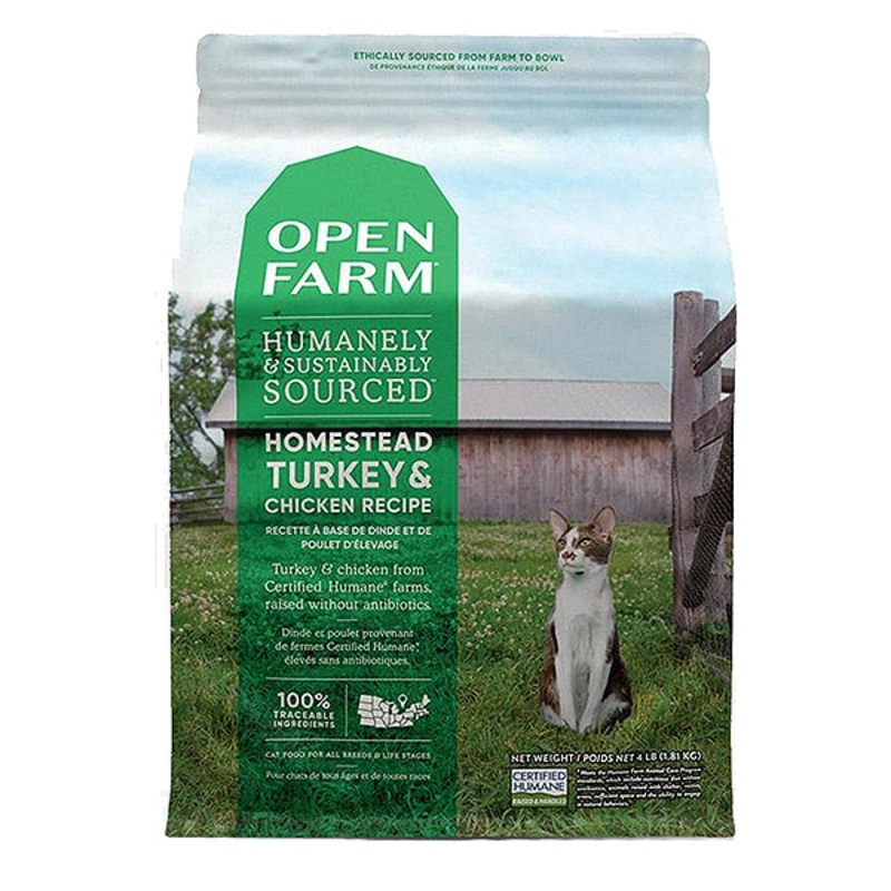 Homestead Turkey & Chicken Recipe Grain-Free Dry Cat Food 4 Pounds