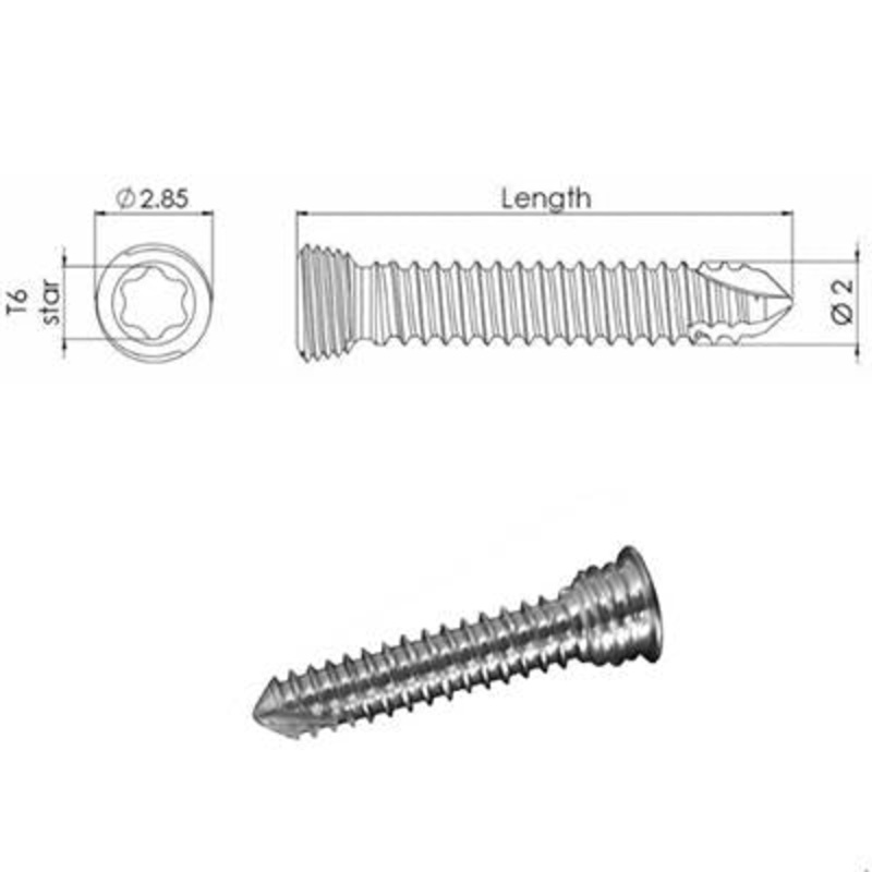 Locking Star Screw 2.0/8mm