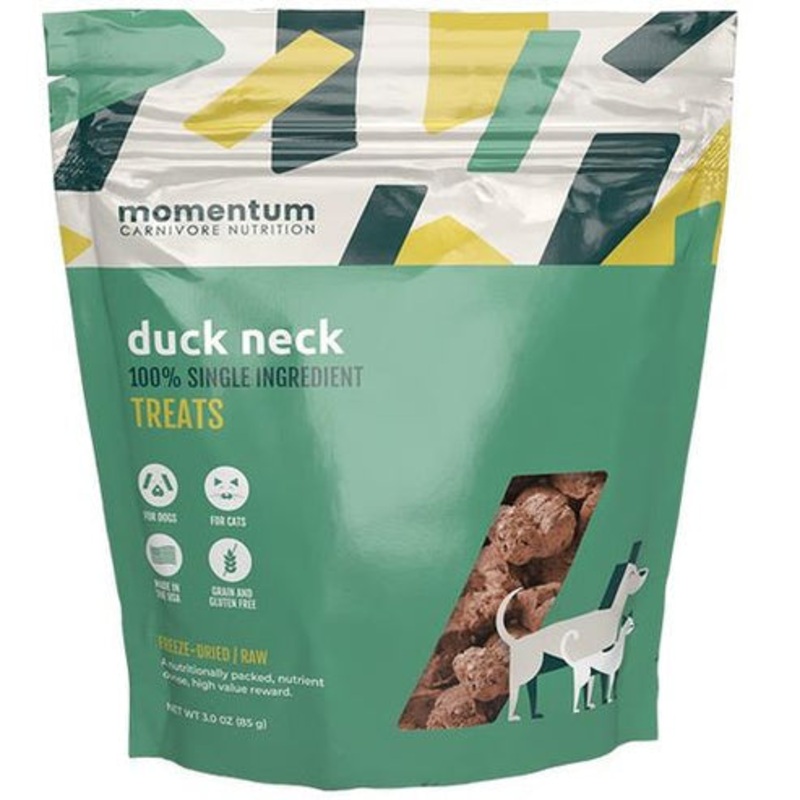 Momentum Carnivore Nutrition Freeze Dried Raw Duck Neck Treats 3 oz