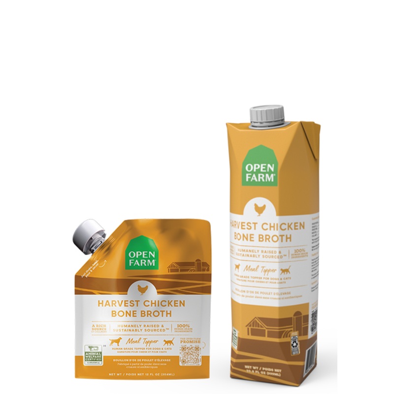 Open Farm Harvest Chicken Bone Broth For Dogs & Cats 12 oz
