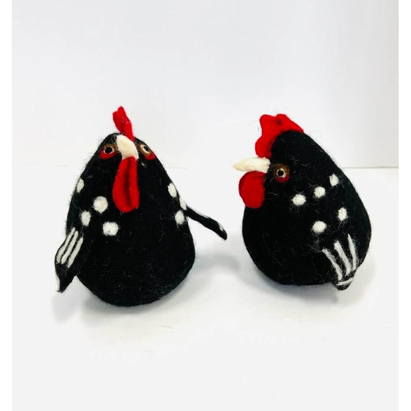 The Winding Road Felt Rooster BLACK WHITE
